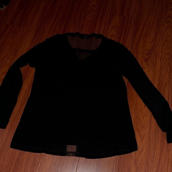 Chi chi active wear long sleeve black mesh top shirt pull over in black size S - Picture 2 of 7